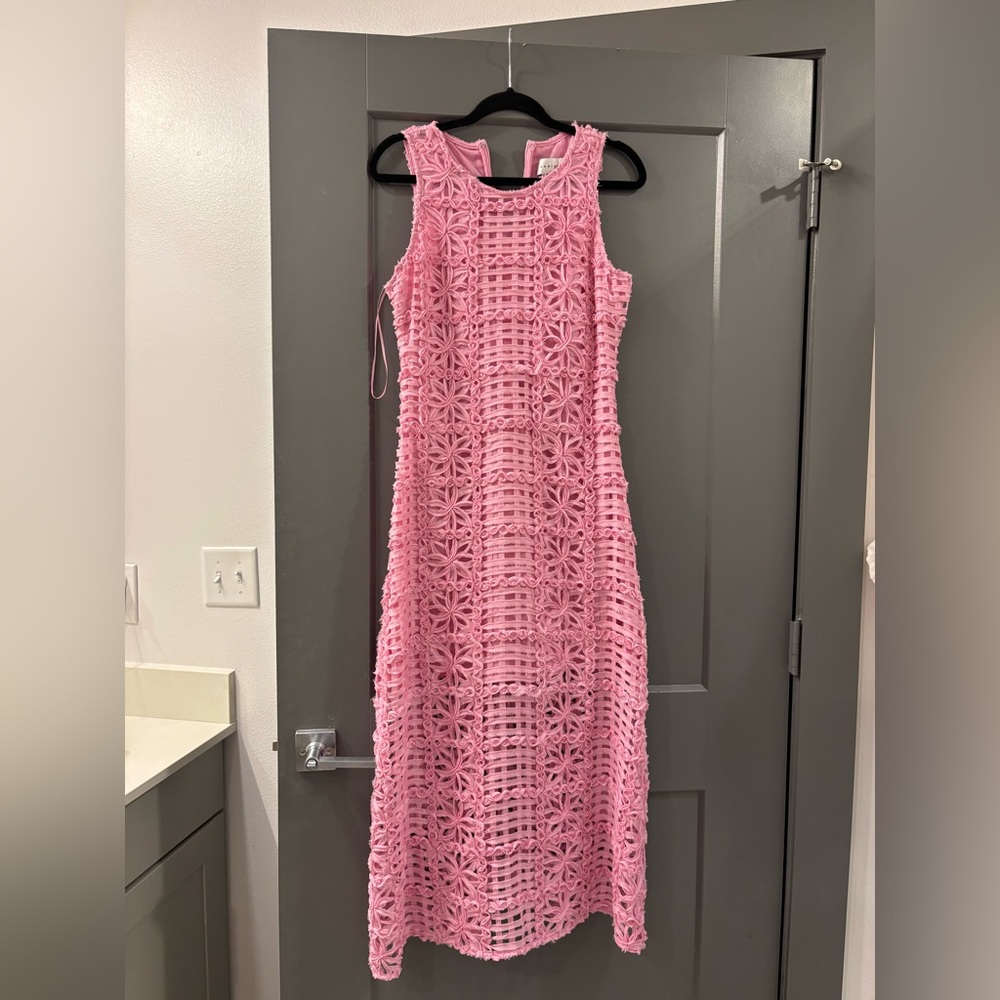 Endless Rose Pink Crochet Midi Dress